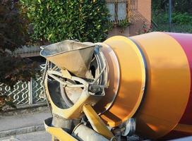 Cement mixer truck photo