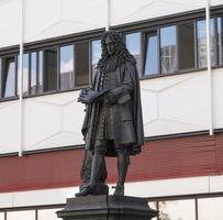 The Leibniz monument to German philosopher Gottfried Wilhelm Leibniz in Leipzig, Germany photo