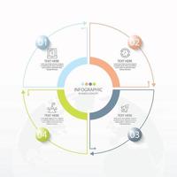 Basic circle infographic template with 4 steps vector