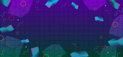 80s background abstract with geometric trendy design vector