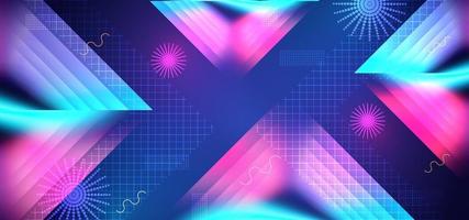 Trendy neon geometric hi-tech futuristic abstract background vector