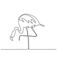 continuous line drawing flamingo hand drawn vector