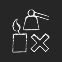 Extinguishing flickering candle chalk white manual label icon vector