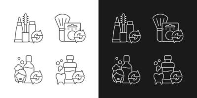 Reusable options linear icons set for dark and light mode vector