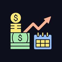 icono de color rgb de inversión a largo plazo para tema oscuro vector