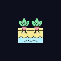 Hydroponics RGB color icon for dark theme vector