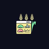 Crop and soil monitoring and management RGB color icon for dark theme vector