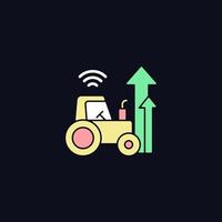 Agricultural modernization RGB color icon for dark theme vector