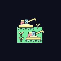 Mechanized agriculture RGB color icon for dark theme vector