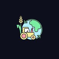 Eco friendly agriculture RGB color icon for dark theme vector