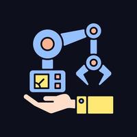 Machinery owning RGB color icon for dark theme vector