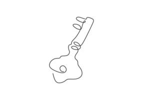 key tool continuous line drawing minimalist vector illustration object