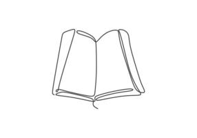 continuous line drawing of book vector illustration study supply