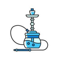 Hookah RGB blue color icon vector