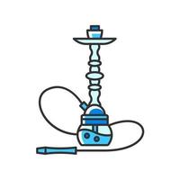 Hookah RGB blue color icon vector