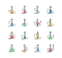 Hookah RGB color icons set vector