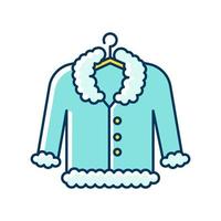 Coat on hanger blue and yellow RGB color icon vector