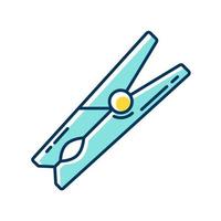 Clothes pin blue and yellow RGB color icon vector