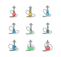 Hookah RGB color icons set vector