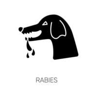 Rabies black glyph icon vector