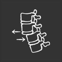 Spine dislocation chalk white icon on black background vector