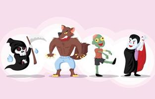 Halloween Monster Characters vector