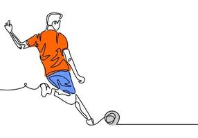 man kick a ball on football soccer game sport design. vector