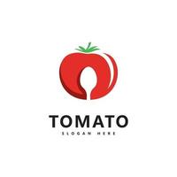 Diseño de ilustración de icono de vector de logotipo de tomate