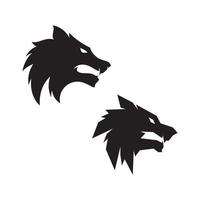 plantilla de vector de diseño de logotipo de cabeza de lobo