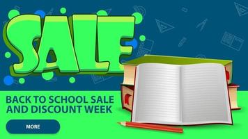 Back to school sale, banner in graffiti style