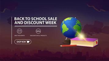 Back to school sale and discount week, discount banner