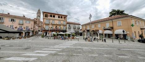 Monforte d'Alba mail square, village in the hilly region of Langhe