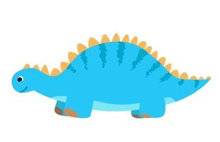 Funny cartoon dinosaur, cute illustration in flat style vector