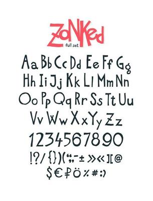 English, original display font.