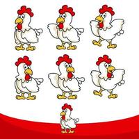 little chicken cartoon for restaurant logo vector