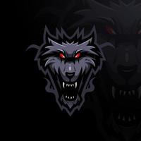 vector de diseño de logotipo de mascota lobo con ilustración moderna