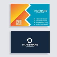 elegant business card. business card template. blue, dark and orange. vector