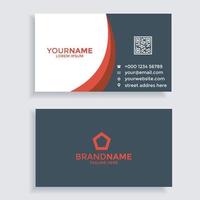 elegant business card. business card template. dark blue and red. vector