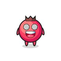 cute cranberry character with hypnotized eyes vector