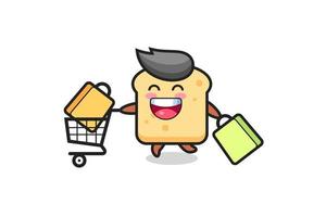 black Friday illustration with cute bread mascot vector