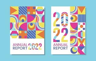 informe anual de mosaico colorido 2022 vector
