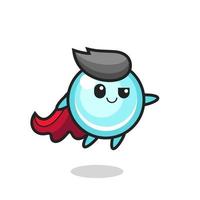 cute bubble superhero character is flying vector