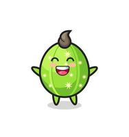 happy baby cactus cartoon character vector