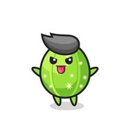 naughty cactus character in mocking pose vector