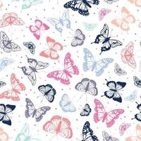 Vector butterflies pattern. Abstract seamless background.