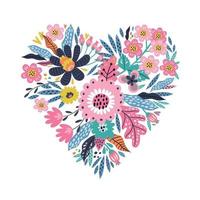 corazón floral. plantilla de vector encantador. perfecto para tarjetas de felicitación