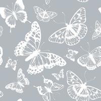 Vector butterflies pattern. Abstract seamless background.