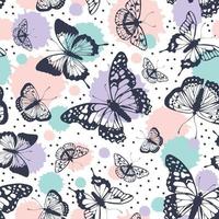 patrón de mariposas vectoriales. fondo transparente abstracto. vector