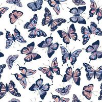 Vector butterflies pattern. Abstract seamless background.