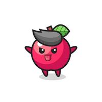 naughty apple character in mocking pose vector